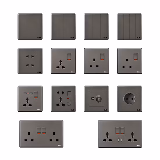 W4 Оптовая торговля Круглые угловые настенные выключатели и выключатели Электрическая настенная розетка в Великобритании с USB-типом C